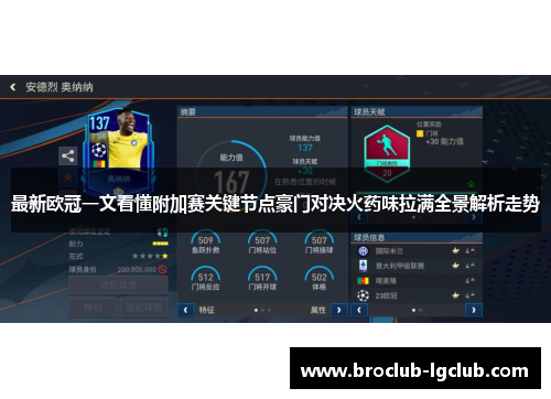 最新欧冠一文看懂附加赛关键节点豪门对决火药味拉满全景解析走势